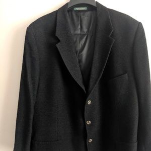 RSM Black 3 Button Black Wool Jacket S 50R